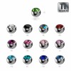 Titanium - Screw ball - crystal 1,2 mm - 2,5 mm - LG