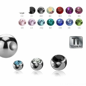 Titanium - Clip-in ball - crystal 3 mm - DB