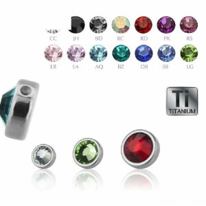 Titanium - Clip-in flatball - crystal 3 mm - RS