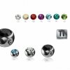 Titanium - Screw ball - crystal - 90° thread 1,6 mm - 6 mm - PK