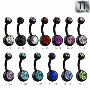 Black Titanium - banana - double crystal 12 mm - AQ