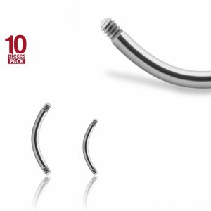 1,2 mm - 7 mm - Stahl - Banane - Ohne Kugel - 10er Pack