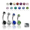 Ti-Gloss Titanium - banana - double crystal 6 mm - BZ