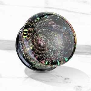 Glas - Plug - Multi Color Sparkle Galaxy 14 mm