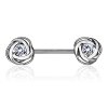 Centered Rose Blossom Ends 316L Surgical Steel Nipple Barbell Rings Steel CC