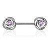 Centered Rose Blossom Ends 316L Surgical Steel Nipple Barbell Rings Steel PK