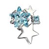 Cluster Stars Internally Threaded Dermal Anchor Tops Aquamarine (AQ)