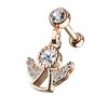 Stahl - Barbell - Tragus - Dangle Element - Engel - Kristall Rosegold