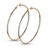 Stainless Steel Round Hoop Earrings 1 Pair Rosegold 65 mm