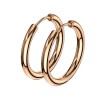 Pair of 316L Stainless Steel Hinge Action Seamless Hoop Earrings Rosegold 12 mm