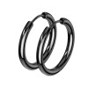 Pair of 316L Stainless Steel Hinge Action Seamless Hoop Earrings Black 20 mm