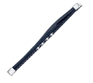 Leather - Bracelet - Multi Strand Blue Micro Fiber