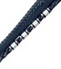 Leather - Bracelet - Multi Strand Blue Micro Fiber