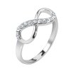 Brass Rodium Plated - Finger Ring - Infinite Pave Silver 56