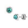 Steel - Ear stud -  Turquoise Stone