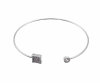 Stainless Steel - Bracelet - Square and circle with crystals