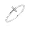 Sterling Silver 925 - Finger Ring - Kreuz mit Kristall