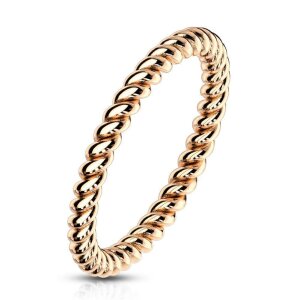 Steel - Finger Ring - Rope Optics Rosegold 50