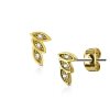 Steel - Ear stud -  3 Leaves Combination Gold