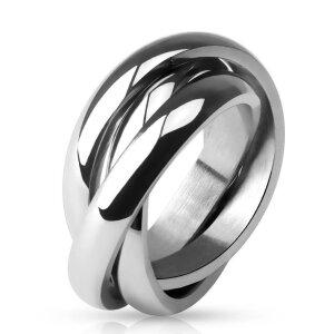 Steel - Finger Ring - Triple Band Rolling  59