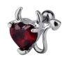 Steel - Ear Stud - Devilheart - Crystal - Tragus