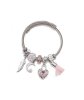 Stainless Steel - Bracelet - Wire rope optics with charms - decorated