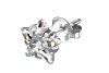 Silver - Ear stud - star shape cubic zirconia stone - 925 sterling silver