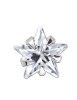 Silver - Ear stud - star shape cubic zirconia stone - 925 sterling silver