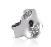 Silver - Ear stud - star shape cubic zirconia stone - 925 sterling silver