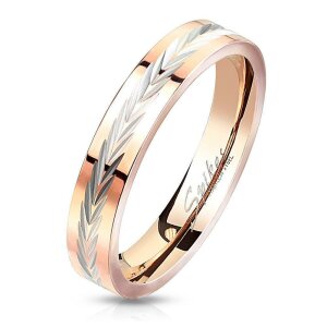 Rosegold Steel - Finger Ring - Diamond Cut Arrows