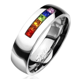 Steel - Finger Ring - Rainbow 56