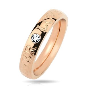 Titan - Finger Ring - Partnerlook Forever Love mit Kristall