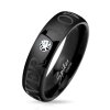 Titanium - Finger Ring - Partnerlook Forever Love with Crystal Black 64