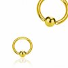 6,5 mm - 19 mm - 10 mm - Gold Steel - BCR Klemmring Optik - mit Gewinde - schraubbar