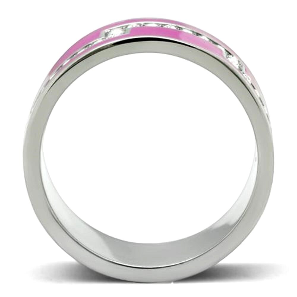 - Pink Finger Ring - mit Edelstahl Kristall