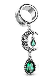 Steel - tunnel - moon - emerald stone - hanging element...