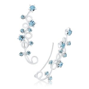 Sterling Silver 925 - Ear Crawler - Blumenranke