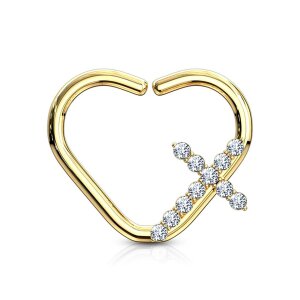 Bendable earring - Daith Piercing - Heart - Cross -...