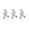 Steel - stud earrings - eightfold - crystal - tragus Rosegold