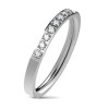 Steel - Finger Ring - Crystal Stripe Silver 56