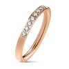 Edelstahl - Finger Ring - Kristalllstreif Rosegold 50