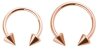 Rosegold Steel - Circular Barbel- cones 1,6mm 8mm 3mm