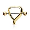 Stahl - Nipple Shield - Herz - Gold