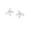 Sterling Silver 925 - Studs - Leaf with crystal