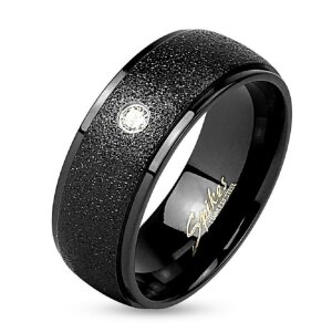 Black Steel - Finger Ring - Diamond optics with crystal 66