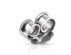 Silver - Ear stud - with round zirconia stone - 925 sterling silver