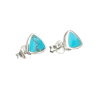 Silver - Ear stud - Triangle turquoise - 925 sterling silver