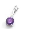 Sterling Silver 925 - Pendant for necklace - round crystal