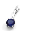 Sterling Silver 925 - Pendant for necklace - round crystal