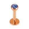 Rosegold Stahl - Labret abgerundet - Kristall